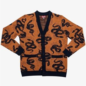 Sleepy Peach Cardigan in Esoteric Snake print